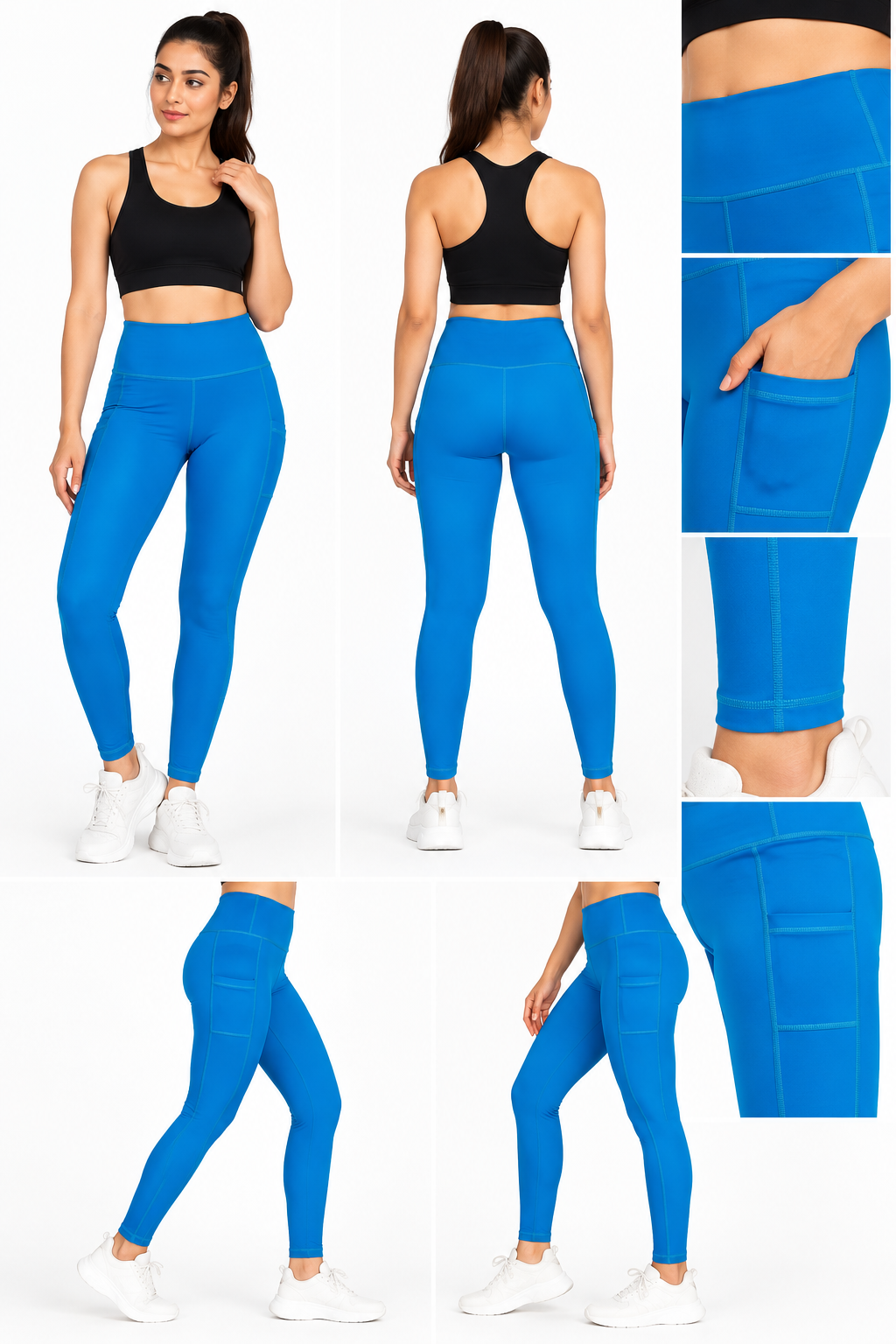 High Waist 2 Pocket Dry Fit 4 Way Lycra Leggings for Women