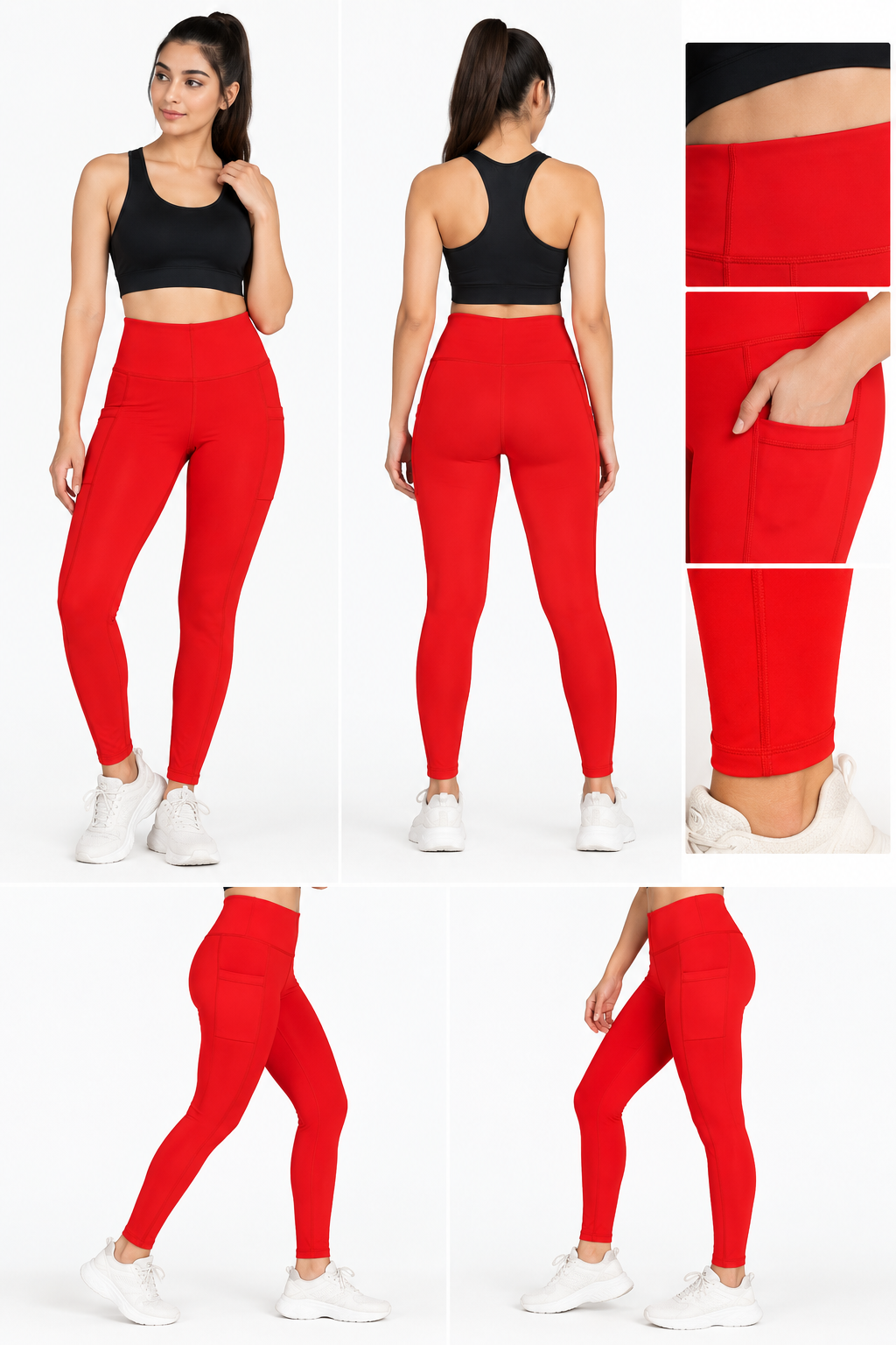 High Waist 2 Pocket Dry Fit 4 Way Lycra Leggings for Women