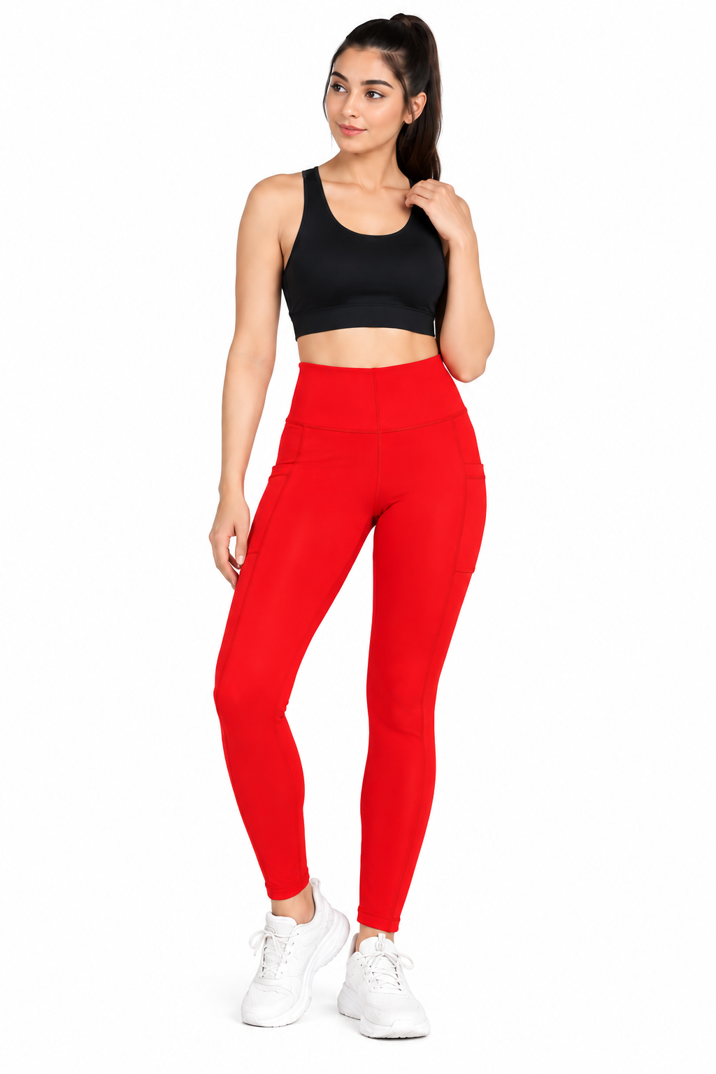 High Waist 2 Pocket Dry Fit 4 Way Lycra Leggings for Women
