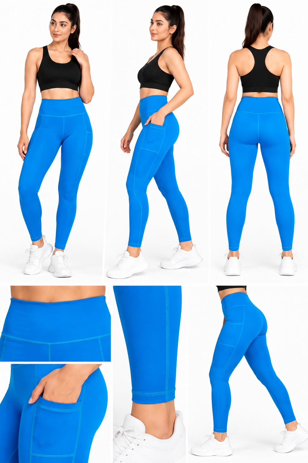 High Waist 2 Pocket Dry Fit 4 Way Lycra Leggings for Women