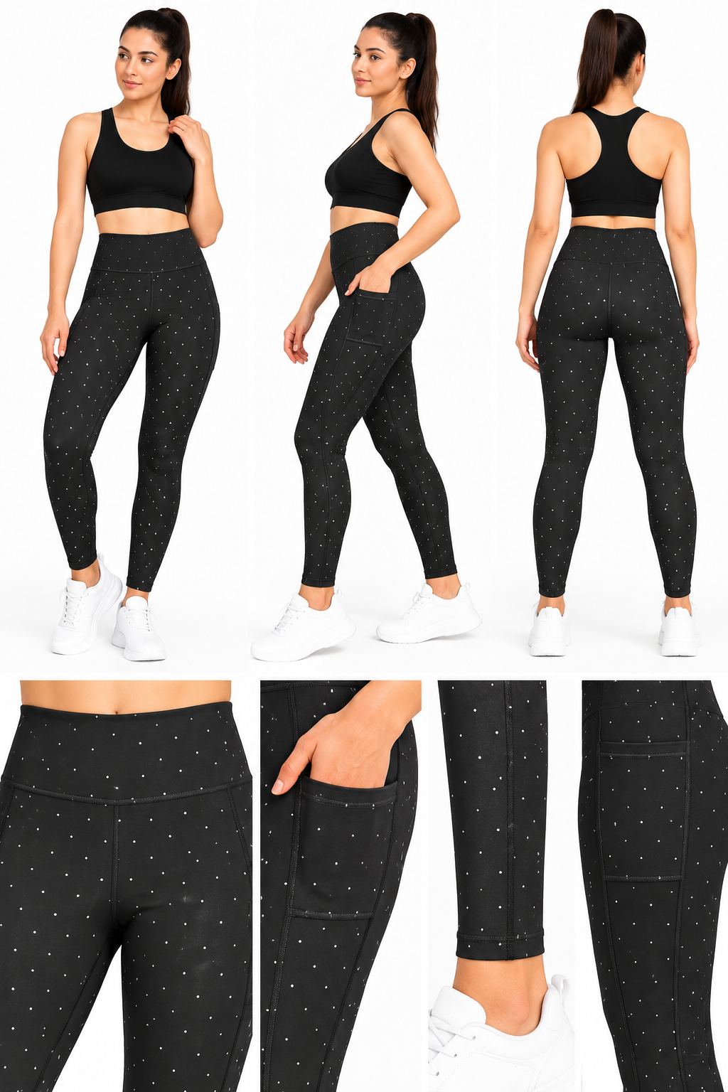 High Waist 2 Pocket Dry Fit 4 Way Lycra Leggings for Women