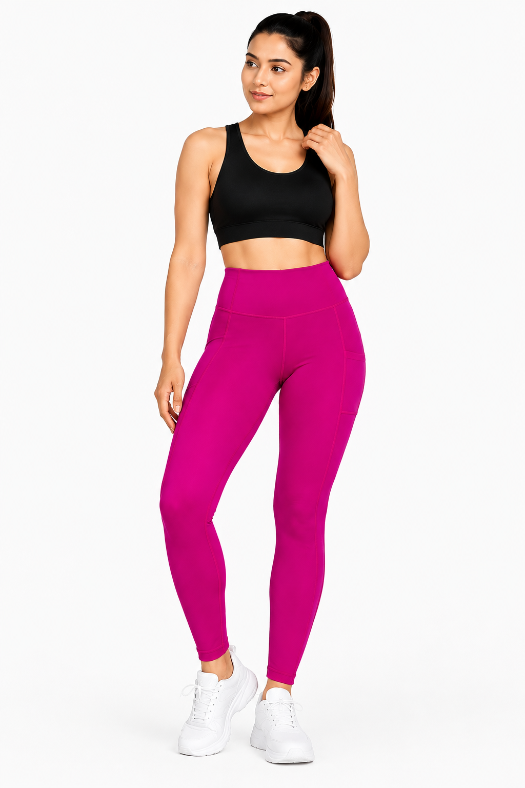 High Waist 2 Pocket Dry Fit 4 Way Lycra Leggings for Women